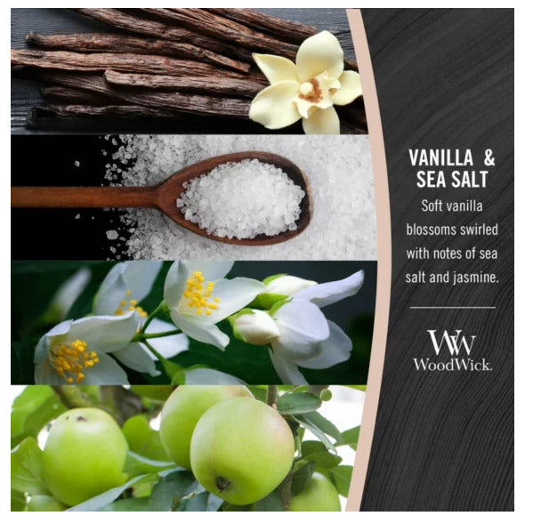 WoodWick: Hourglass Candle - Vanilla & Sea Salt (Medium)