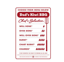 Load image into Gallery viewer, Glenn Jones: Dad&#39;s BBQ Sign - 100 Percent NZ