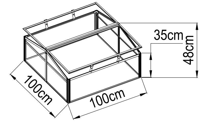 Garden Bed Aluminum Mini Greenhouse 100 x 100cm