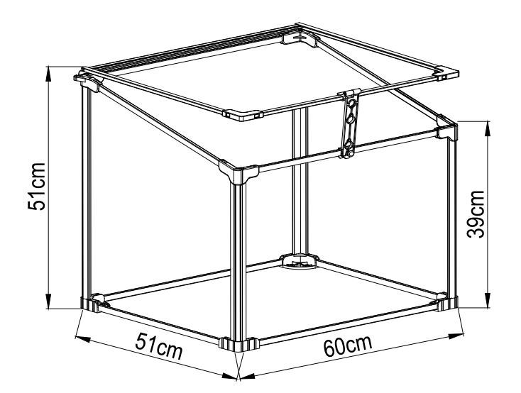 Single Aluminum Mini Greenhouse 60 x 51cm