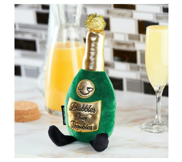 Punchkins: “Bubbles Over Troubles” Plush Champagne Bottle