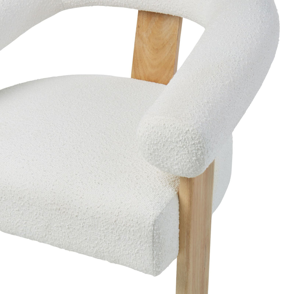 Amalfi: Boucle and Wood Curved Armchair