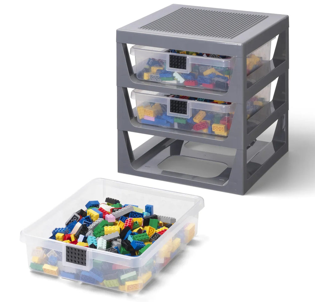 LEGO: 3-Drawer Storage Rack - (Grey)