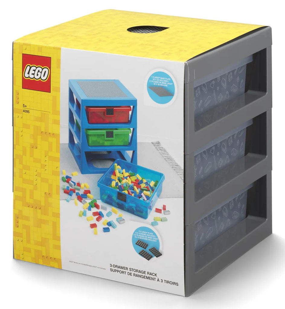 LEGO: 3-Drawer Storage Rack - (Grey)