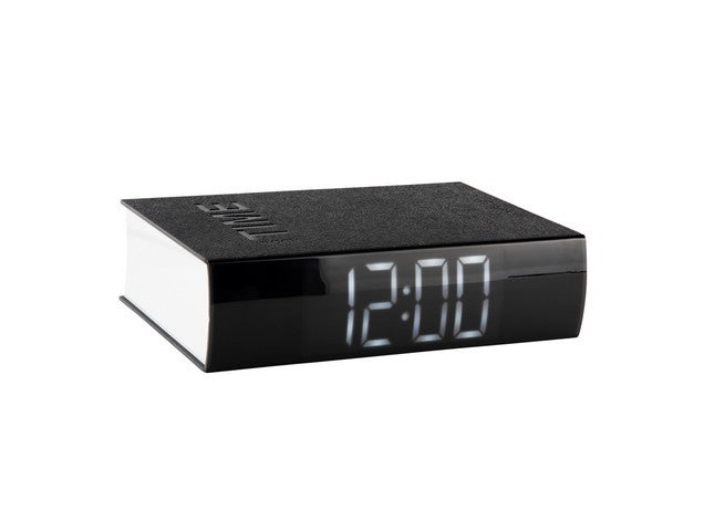 Karlsson: Alarm Clock - LED Book (Black)