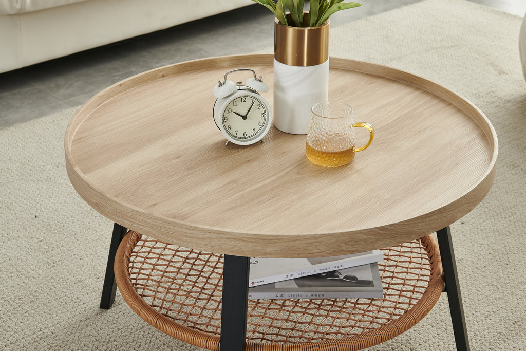 Fraser Country 2 Tier Round Coffee Table - Natural