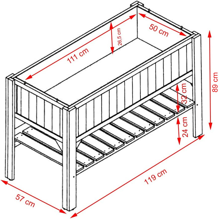 Raised Garden Bed Planter With Removable Top