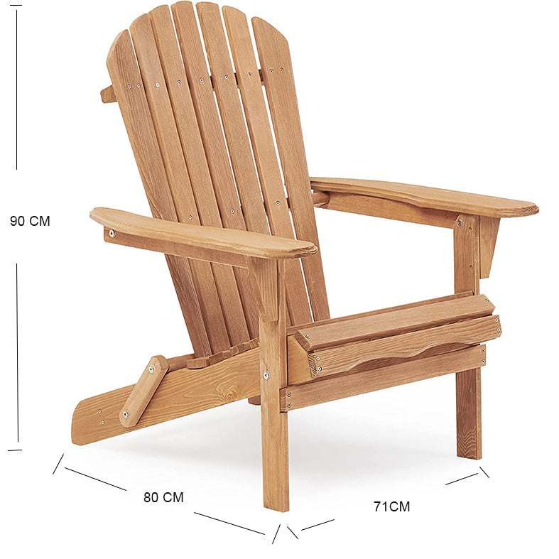 Solid Wood Folding Adirondack Chair