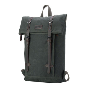 Troop London Edison Waxed Canvas Backpack Dark Brown Fraser Country NZ