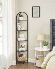 Load image into Gallery viewer, Vasagle Corner 5 Tier Tempered Glass Shelf - Black