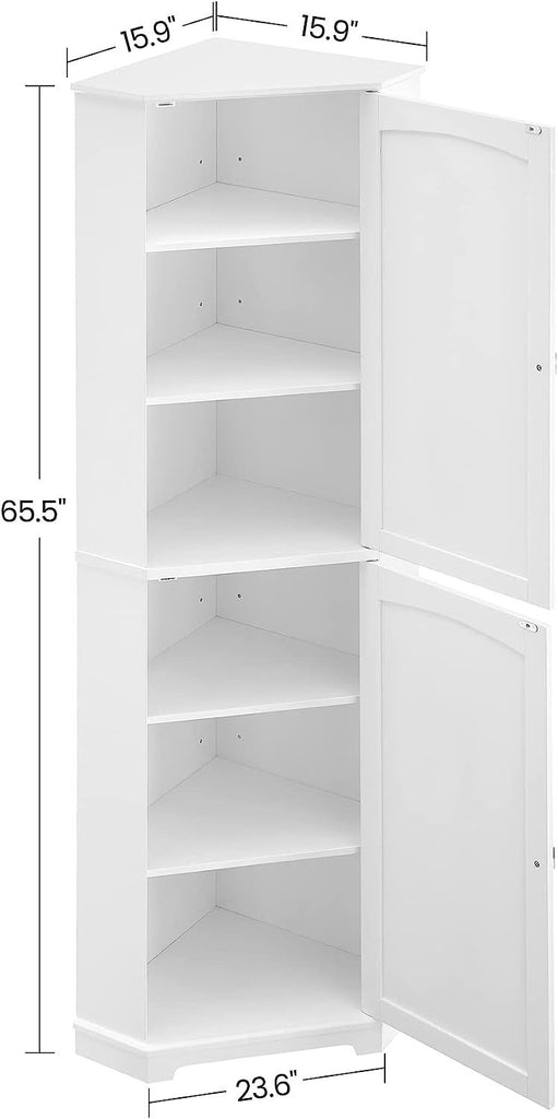 Vasagle Soglio Tall Corner Cabinet with 2 Doors and 4 Adjustable Shelves