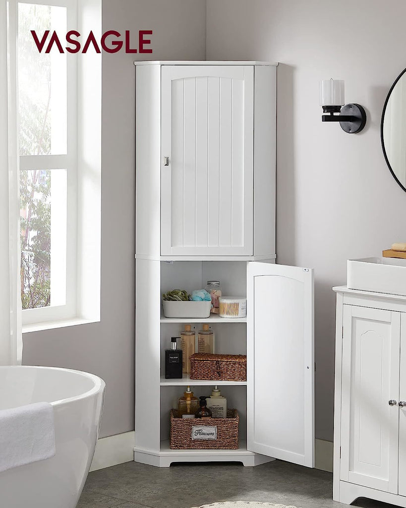 Vasagle Soglio Tall Corner Cabinet with 2 Doors and 4 Adjustable Shelves