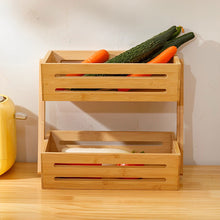 Load image into Gallery viewer, STORFEX Bamboo Double Layer Food Basket