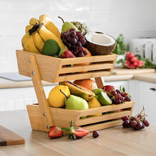 Load image into Gallery viewer, STORFEX Bamboo Double Layer Food Basket