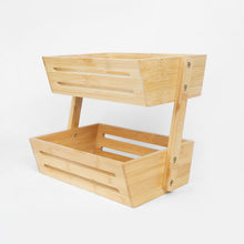 Load image into Gallery viewer, STORFEX Bamboo Double Layer Food Basket