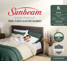 Load image into Gallery viewer, Sunbeam: Sleep Perfect - Wool Fleece Electric Blanket (King)