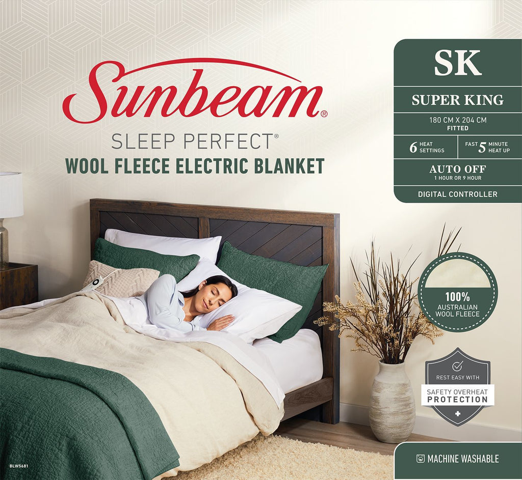 Sunbeam: Sleep Perfect - Wool Fleece Electric Blanket (Super King)