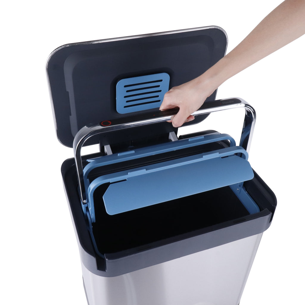Fraser Country - 40L Trash Compactor Rubbish Bin - Silver