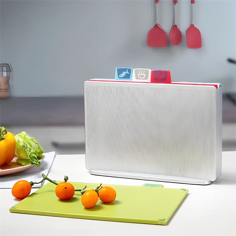 Chopping Board Set with Stand (5 Piece Set)