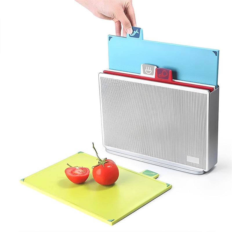 Chopping Board Set with Stand (5 Piece Set)