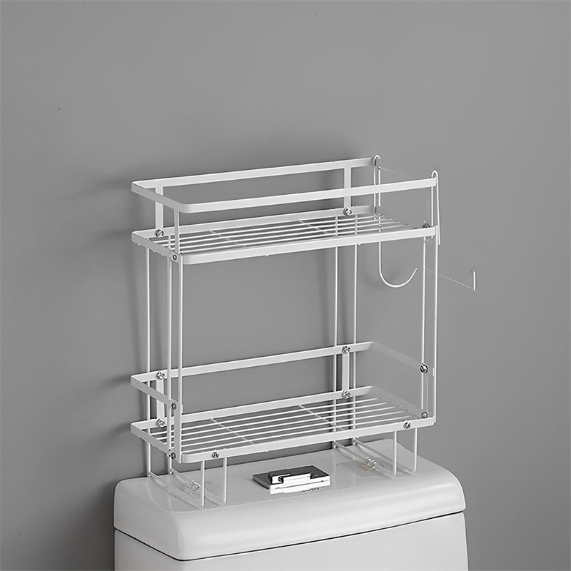 Detachable Double-Layer Toilet Rack - White
