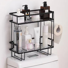 Load image into Gallery viewer, Detachable Double-Layer Toilet Rack - Black