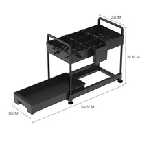 Load image into Gallery viewer, STORFEX Two-Tier Under Sink Pull-Out Kitchen Cabinet Storage Rack - Black