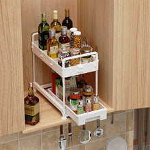 Load image into Gallery viewer, STORFEX Two-Tier Under Sink Pull-Out Kitchen Cabinet Storage Rack - White
