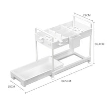 Load image into Gallery viewer, STORFEX Two-Tier Under Sink Pull-Out Kitchen Cabinet Storage Rack - White