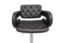 Load image into Gallery viewer, Set of 2 Adjustable Swivel Backrest PU Leather Bar Stool with Armrest - Black