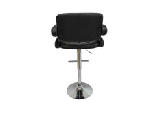 Load image into Gallery viewer, Set of 2 Adjustable Swivel Backrest PU Leather Bar Stool with Armrest - Black