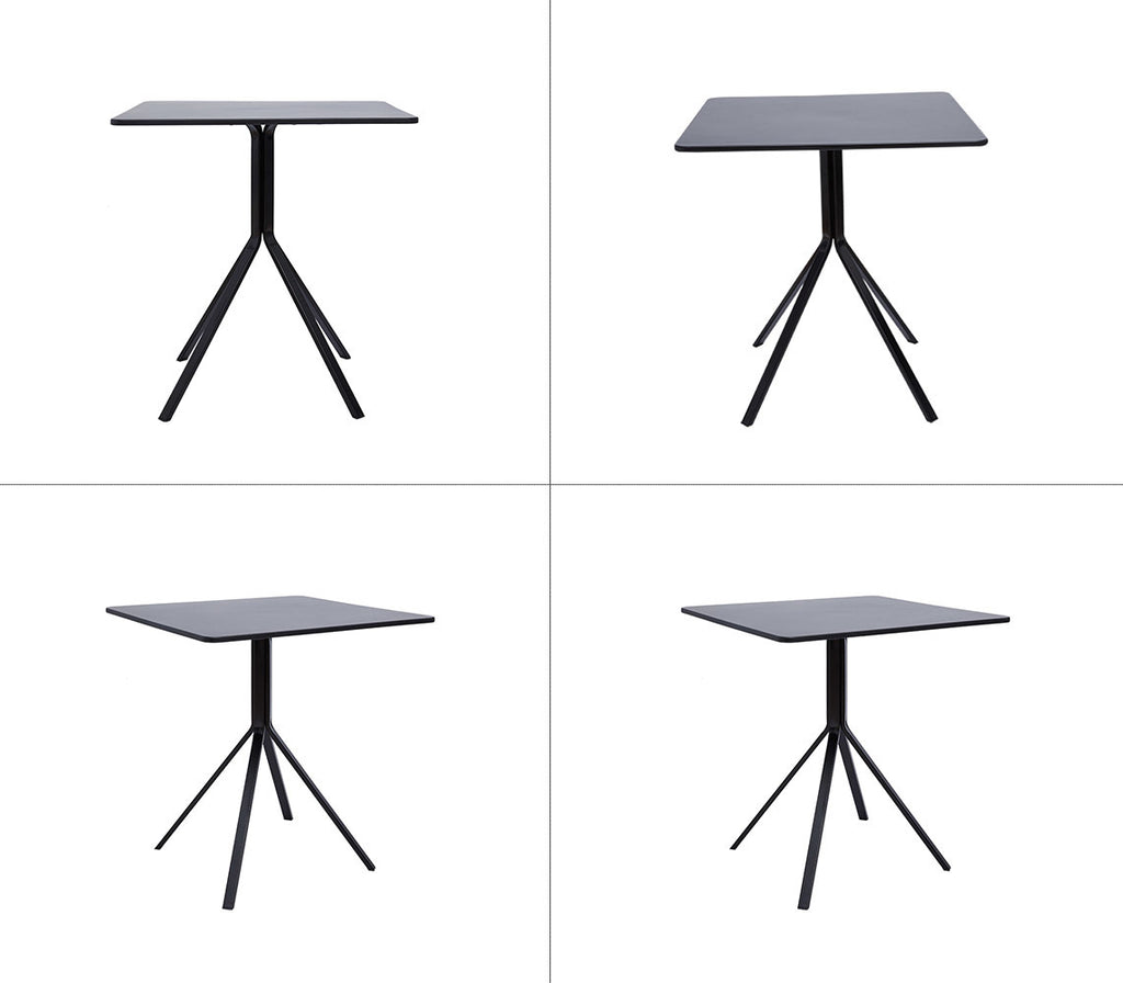 Fraser Country Contemporary Modern Square Table with Metal Legs - Black