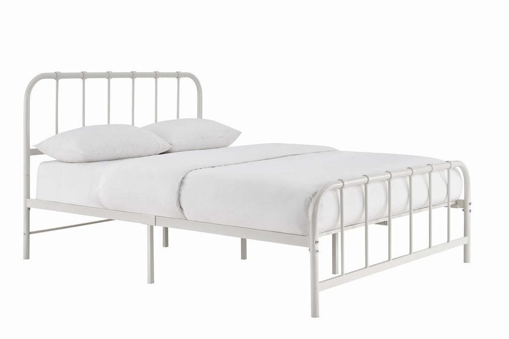 Ovela: Milan Metal Bed Frame - White (Double)