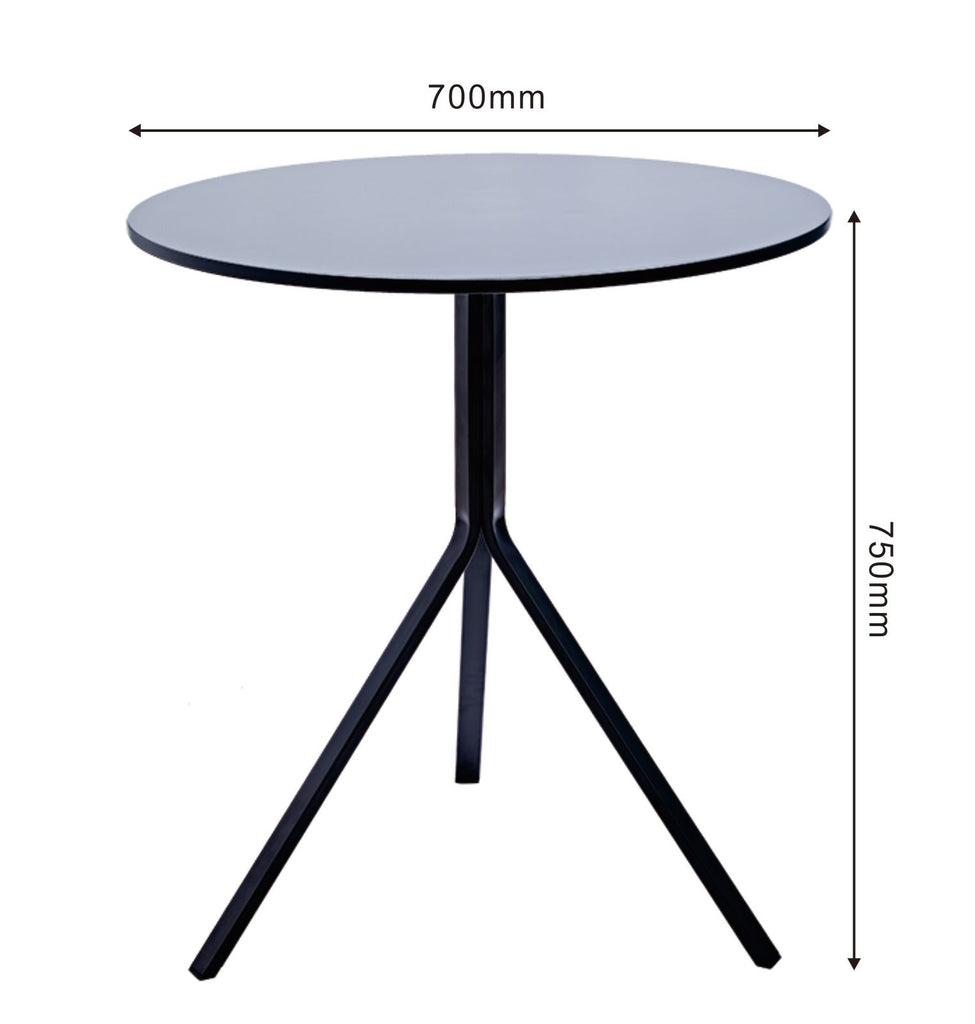 Fraser Country Contemporary Modern Round Table with Metal Legs - Black