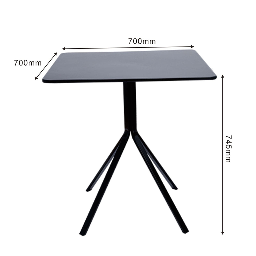 Fraser Country Contemporary Modern Square Table with Metal Legs - Black