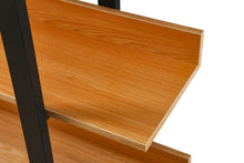 Load image into Gallery viewer, 5 Tier Bookshelf with Black Frame &amp; Light Oak Finish