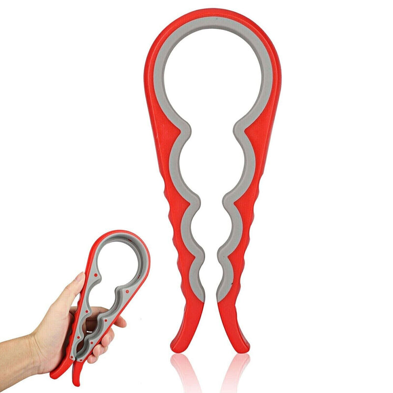 4-in-1 Non-Slip and Labor-Saving Lid Opener - Red