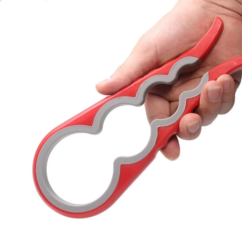 4-in-1 Non-Slip and Labor-Saving Lid Opener - Red