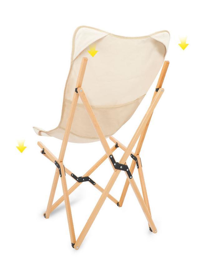 Bamboo Foldable Outdoor Chair - White