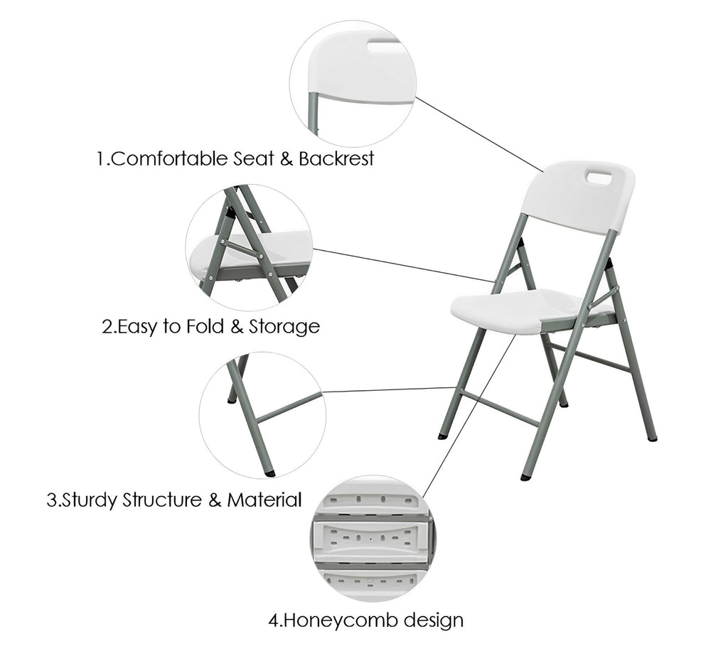 Plastic HDPE Outdoor Folding Chair - Set of 4