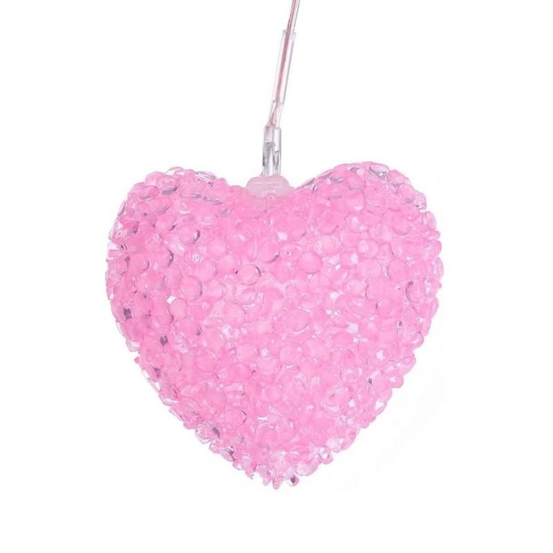 LUMIRO Outdoor Solar Heart Shaped Decorative Wind Chime - Pink