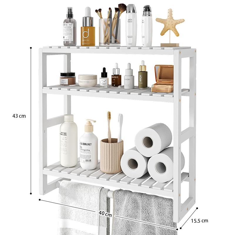 STORFEX 3-Tier Adjustable Bathroom Floating Organizer - White