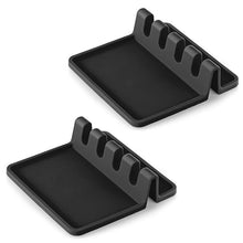 Load image into Gallery viewer, 2 Pack Kitchen Silicone Utensil Rest - Black