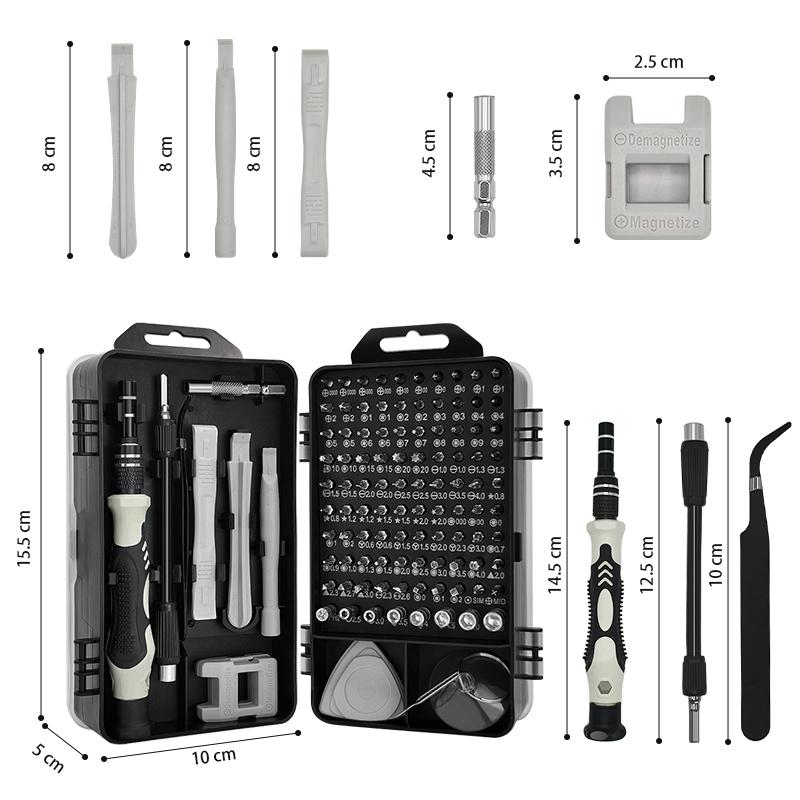 115-in-1 Repair Precision Screwdriver Set - Black