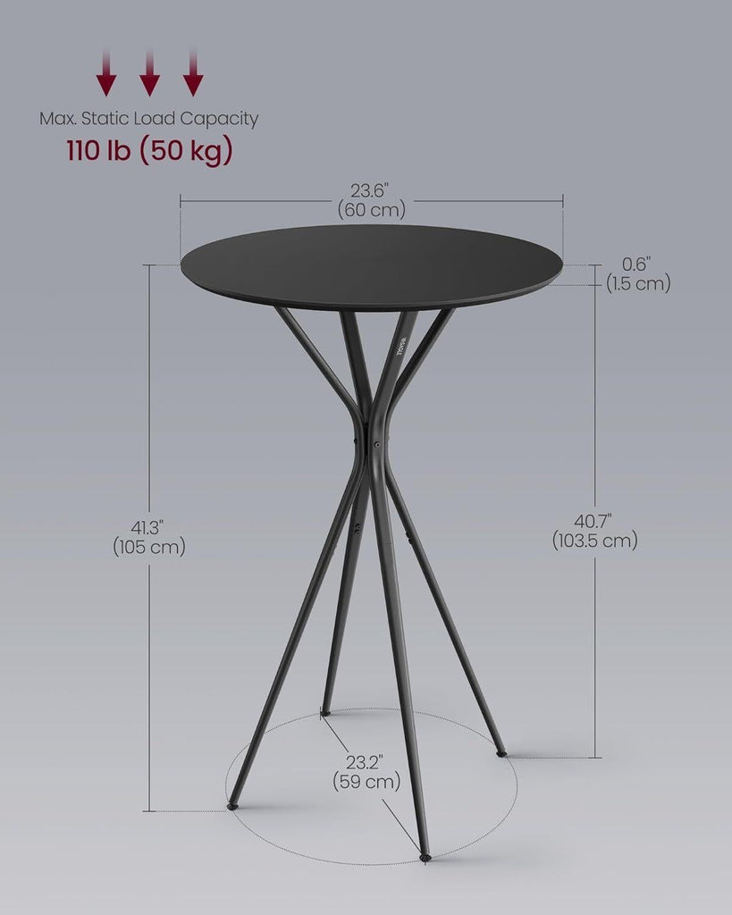 VASAGLE Modern Style Round Bar Cocktail Table