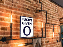 Load image into Gallery viewer, Funny Metal Tin Sign - Zero Fucks Given