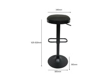 Load image into Gallery viewer, Fraser Country Set of 2 Adjustable Swivel Fabric Round Bar Stool - Black