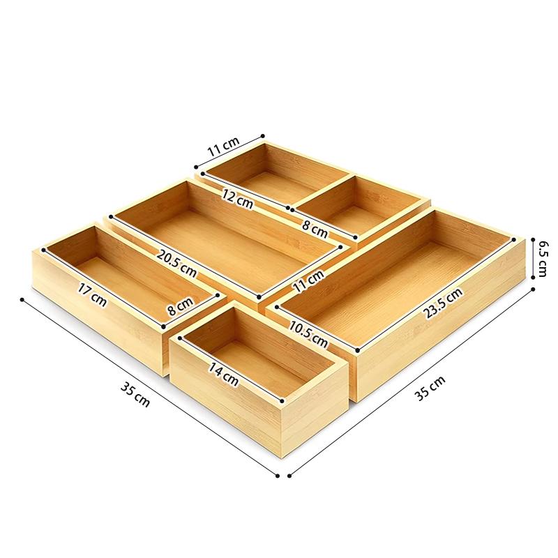 STORFEX 5-Piece Multi-Purpose Bamboo Storage Organizers