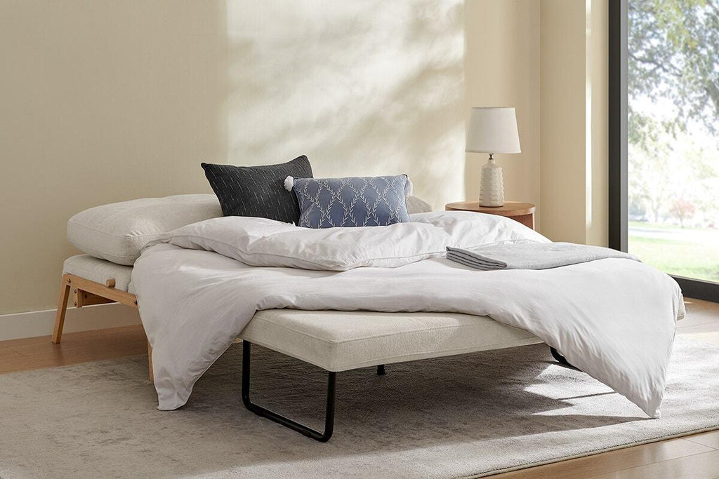 Shangri-La Brad Upholstered Double Sofa Bed (Natural)