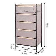 Load image into Gallery viewer, Fraser Country 5 Drawer Byra Dresser - Light Grey &amp; Black